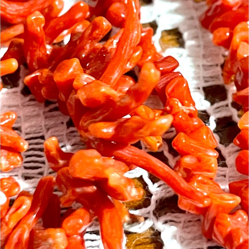 Vintage Natural Red Branch Coral Necklace - Picture 3 of 11